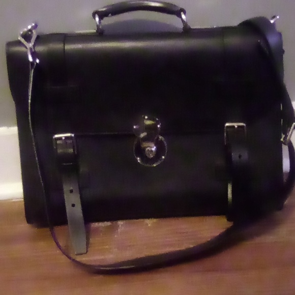 Purple label Ralph Lauren black leather briefcase bag